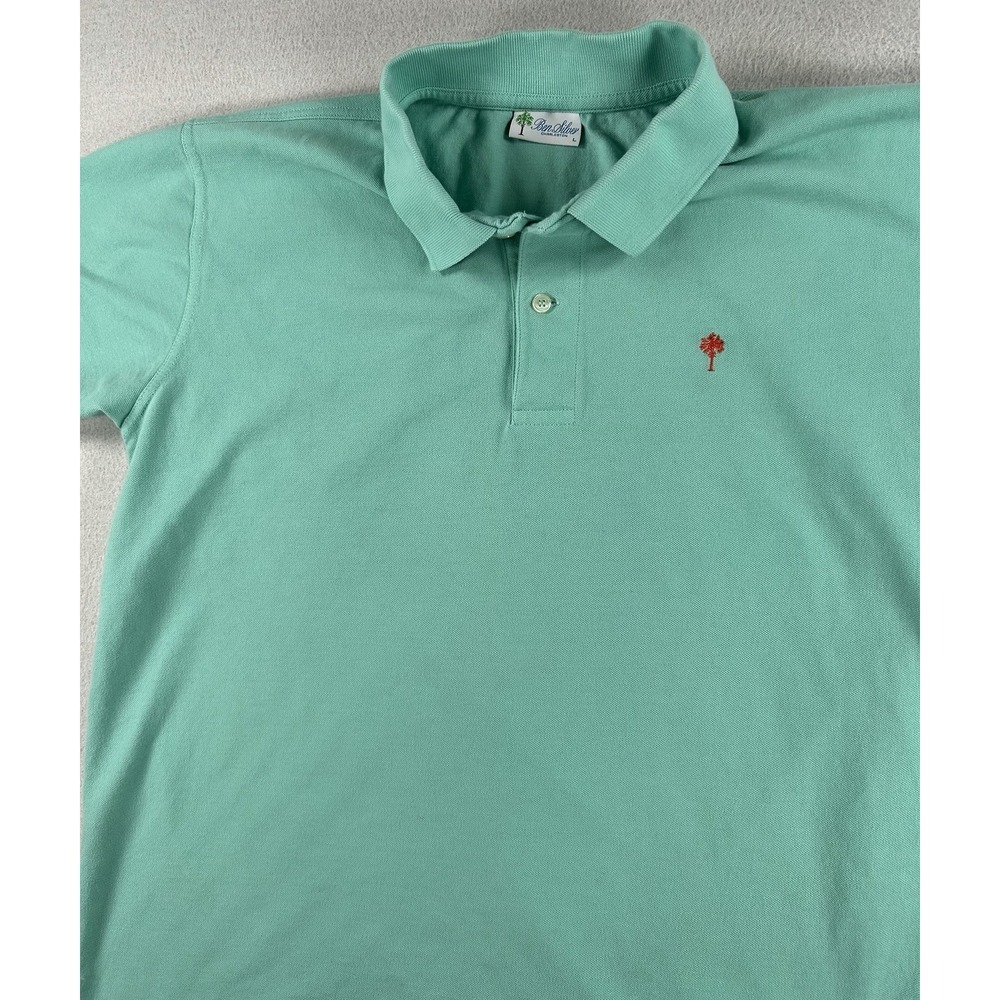 Ben Silver Charleston Mens Polo Shirt Large Green Short Sleeve Golf